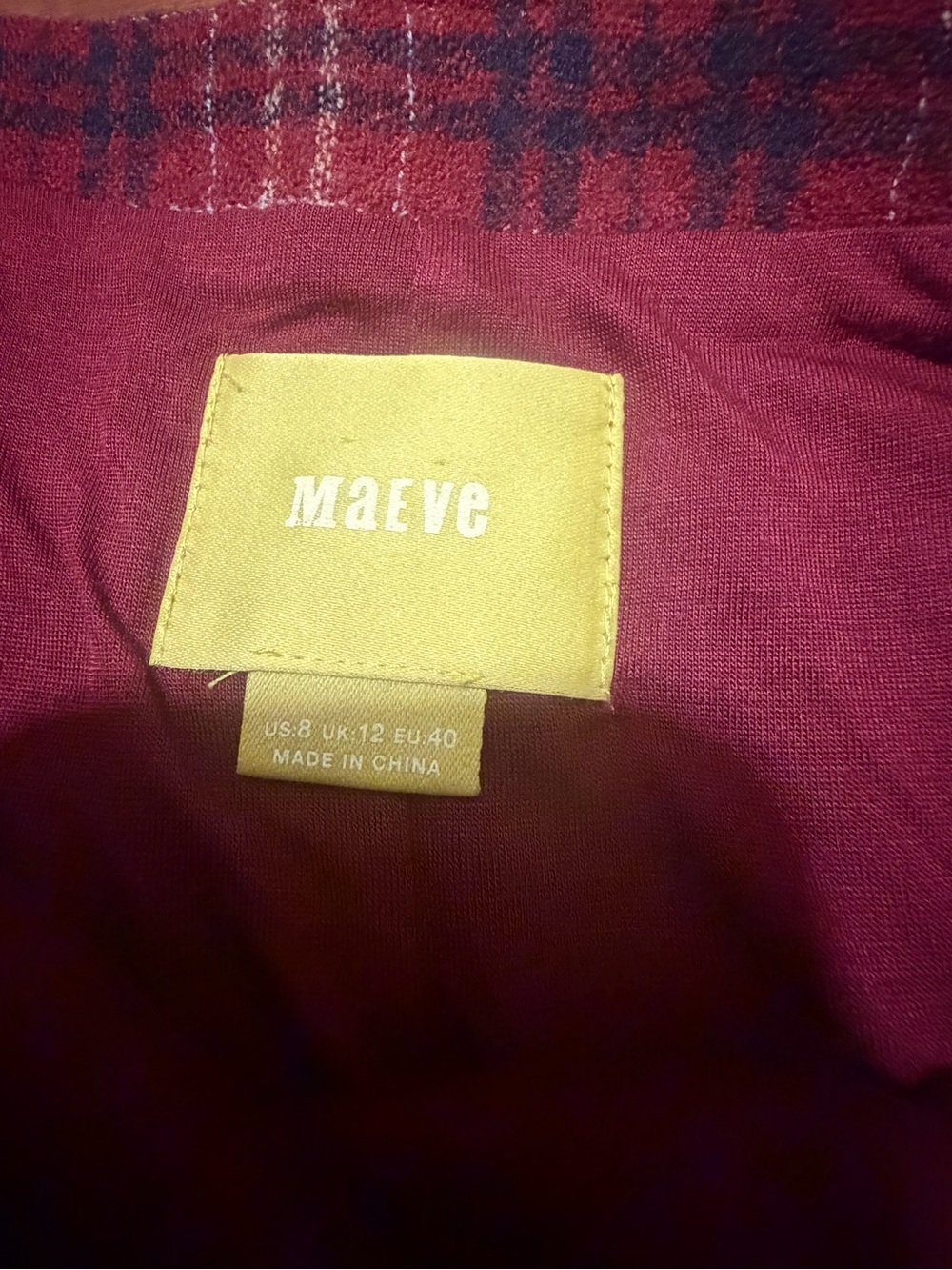 Maeve by Anthropologie Red Plaid Flared Midi Skirt wool, rayon blend sizes 8 - Picture 6 of 13